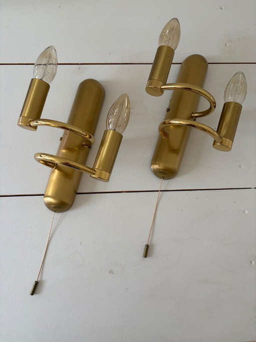 Paire d'appliques en laiton – Vielhaber-Leuchten, Made in Germany