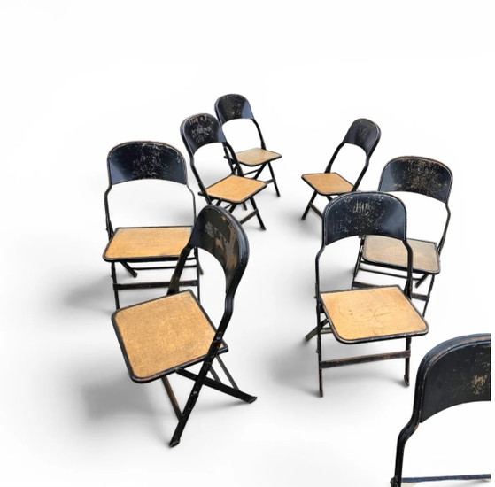 12 x Clarin Corporation folding chair / USA 1920s (photo 9 of 19)