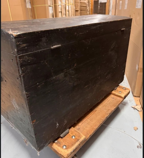 Image 1 of Auténtica maleta de cabina/viaje, color negro/marrón craquelado.