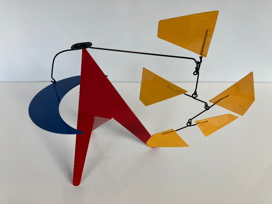 Image 1 of Blue Moon And 5 Yellow Trapezoids Mobile