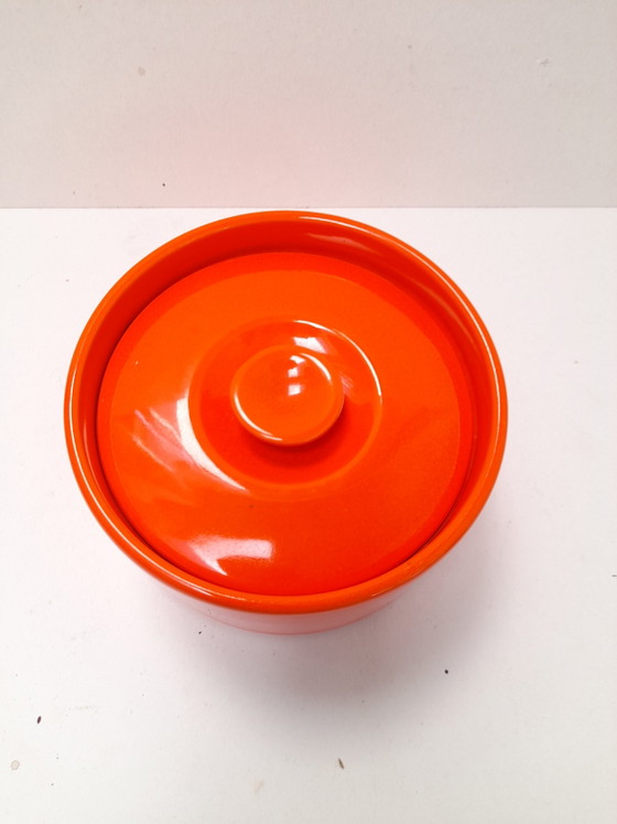 Pino Spagnolo orange ceramic box for Sicart – Decorative Objects (photo 2 of 5)