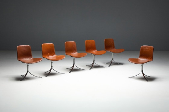 Image 1 of PK9 First Edition Esszimmerstühle von Poul Kjærholm für E. Kold Christensen, Dänemark, 1960er Jahre