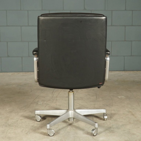 Vintage Office Chair – Black Leather – Drabert – 1970s – Metal (photo 8 of 14)
