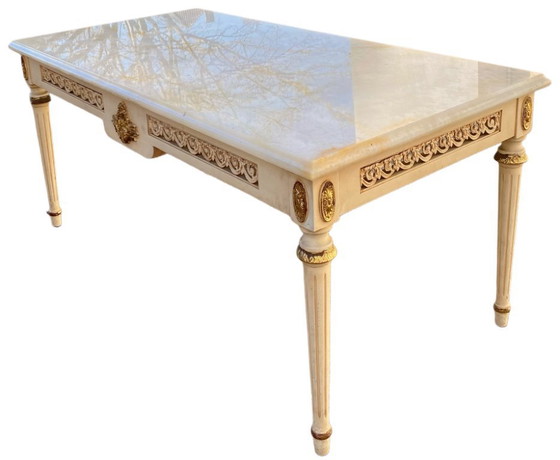 Image 1 of Louis XVI coffee table with white marble top