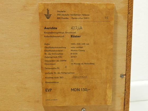 Image 1 of Vintage dressoir – Hellerau, Serie 427/A, jaren 60, Duitsland