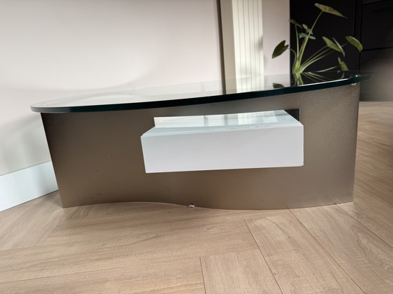 Image 1 of Mesa de centro de cristal Caspirini Klee (con cajón)