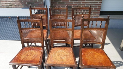 Ensemble de 6 chaises de salle à manger vintage Luterma - Art déco (années 1920) – eetkamerstoelen, Wood