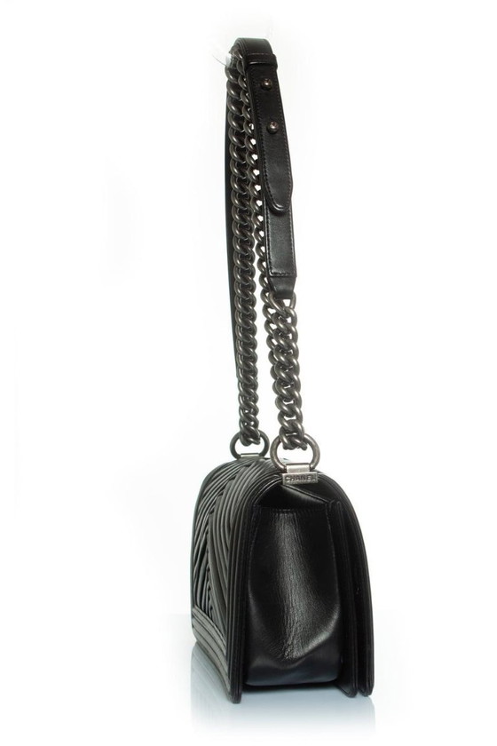 Image 1 of Chanel Boy Bag van lamsleer met chevronplooien