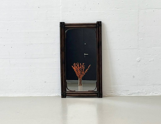 Mid - Century mirror made of bamboo, Italy 1950s