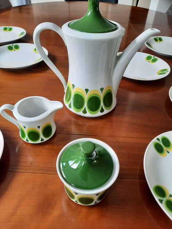 Image 1 of 1970 Seltmann Weiden Bavaria "Vert Jaune" service petit déjeuner"