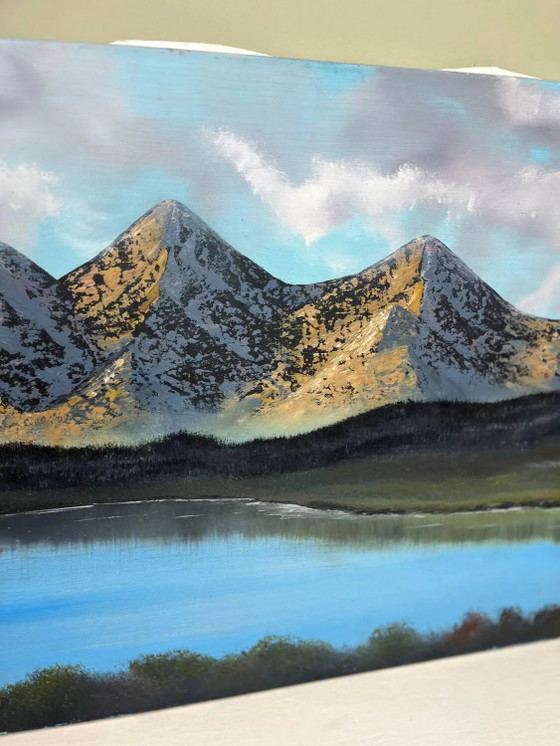 Olio su tela Paesaggio di montagna – Dipinti e disegni, Canvas (photo 5 of 15)