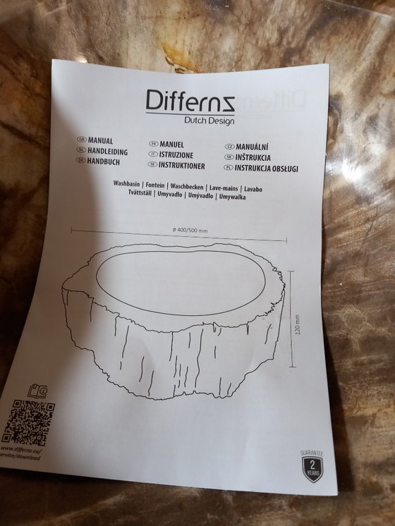 Image 1 of Waschbecken/Spüle aus versteinertem Holz von Differentz, 39 cm Durchmesser