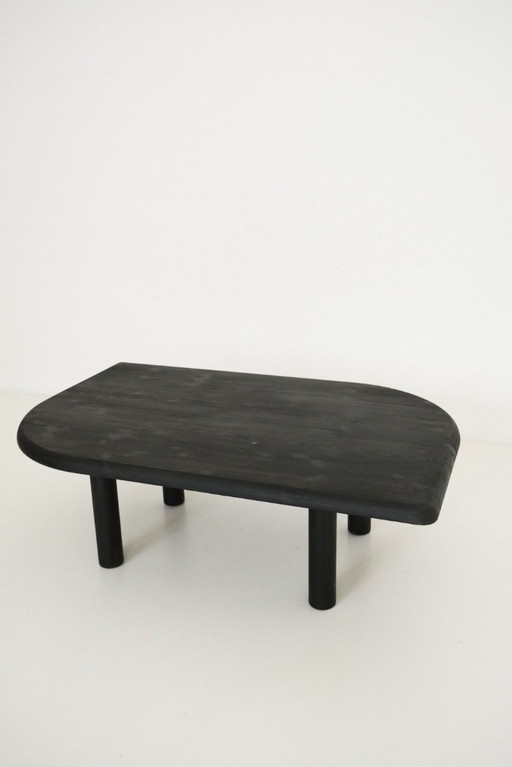 Coffee table in burnt wood