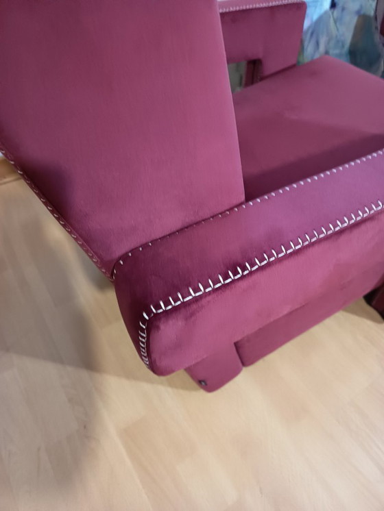 Image 1 of CASSINA 2X Poltrone 637 UTRECHT  (NUOVE MAI USATE) in Velluto 13L Ortigia/Plum con Cuciture in filo Naturale a punta Cavallo
