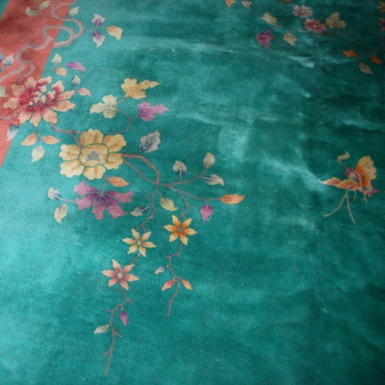 Image 1 of Alfombra china antigua Art Déco hecha a mano, 273 cm x 356 cm (8,10' × 11,7'), década de 1920 - 1B462