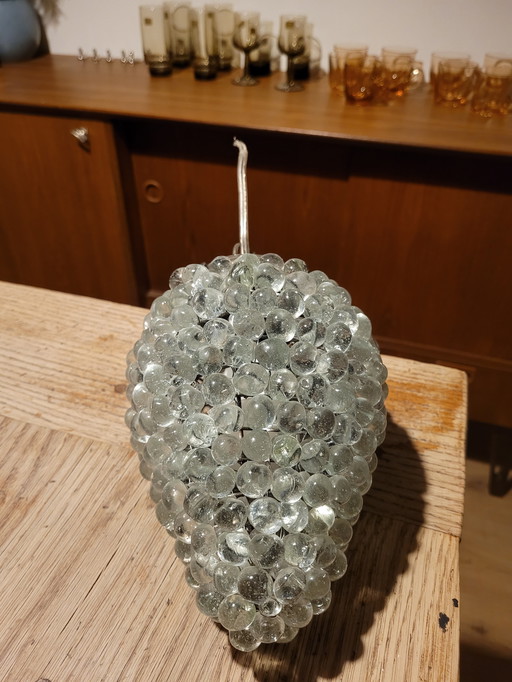 Vintage Italian hand-blown grape cluster lamp. Murano style