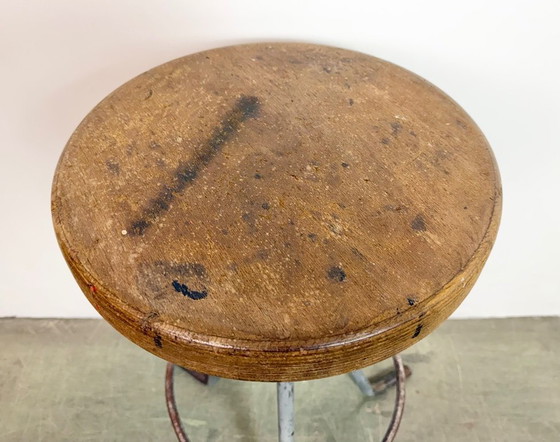 Image 1 of Grey Industrial Workshop Stool, 1960s