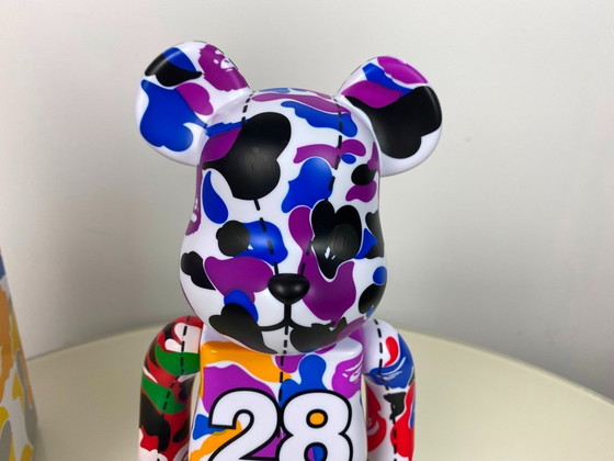 Image 1 of Bearbrick BAPE A BATHING APE 28. Jubiläum 02 CAMO #2 400% MEDICOM Toys