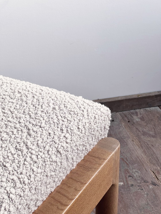 Image 1 of Mid Century Deense Ottoman door Ole Wanscher, Eikenhout, 1950