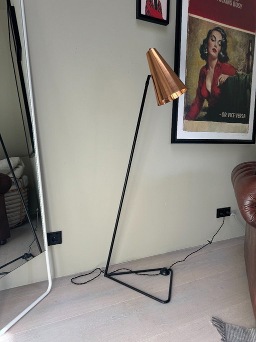 Lámpara de pie con cabezal cónico de cobre (Bloomingville) – vloerlampen, Metal, Copper