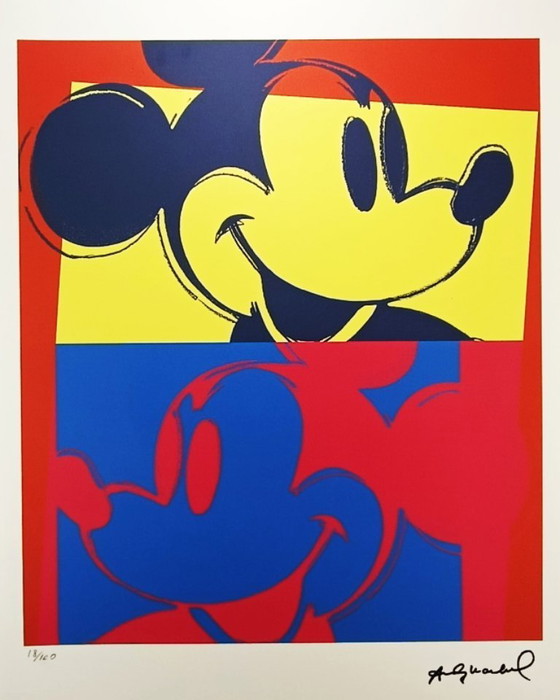 Image 1 of Andy Warhol "Mickey Mouse" gelimiteerde serie lithografie uit de jaren 80 - Leo Castelli - New York - Genummerd met potlood.