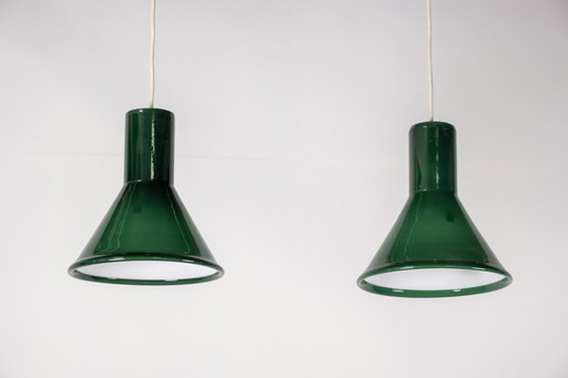2x Mini Pendel P&T par Michael Bang pour Holmegaard, 1970 Danemark