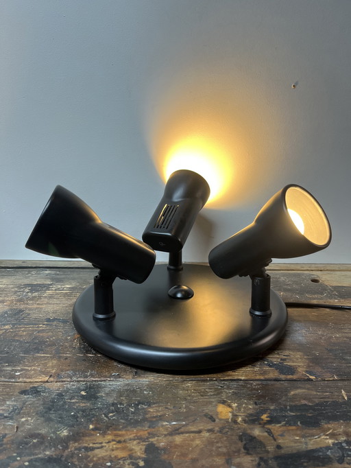 Plafoniera a tre faretti / lampada da soffitto vintage post-moderna Phase Madrid