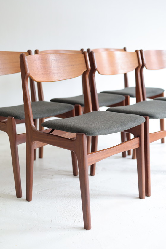 Image 1 of Set di 6 sedie da pranzo, Erik Buch, anni '50/'60