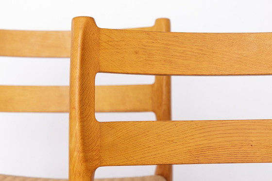 Image 1 of Set di 6 sedie da pranzo modello 84 di Niels Otto Møller in rovere | Stile moderno danese di metà secolo, anni '70, corda di