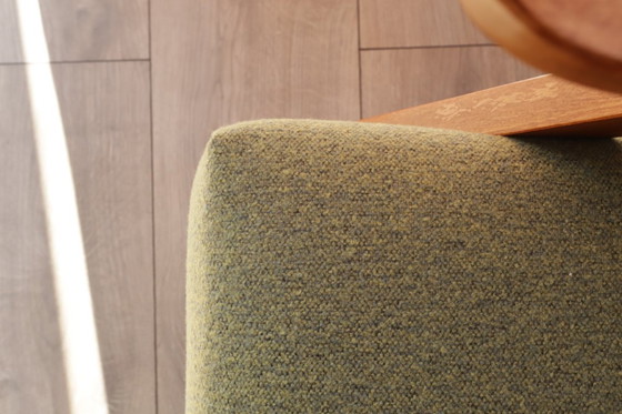 Image 1 of Scandinavische fauteuil in mosgroen met zigzagpatroon, modern design