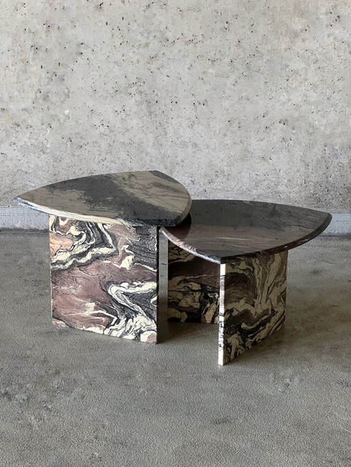 Vintage marble mimi set / coffee tables