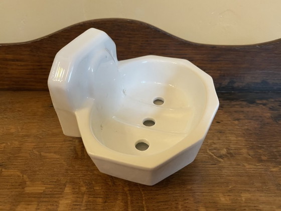 Image 1 of Soap dish White Porcelain Art Deco 1930 French