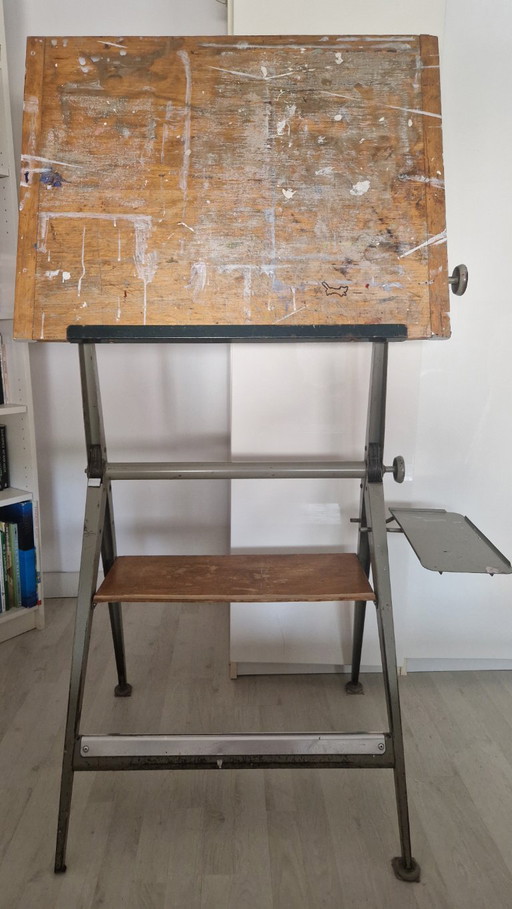 Original Vintage “Reply” Drafting Table – Friso Kramer & Wim Rietveld for Ahrend de Cirkel (Early Model 1950s) – Super Complete