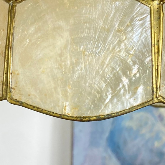 Pair of Capiz Pearl Pendant Lights, 1950s – Pendant lamps, Stone (photo 5 of 9)
