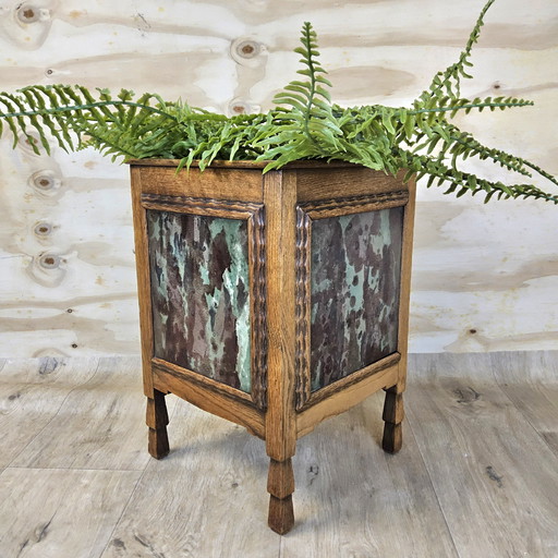 Piastrelle colorate per fioriera antica Art Déco (scuola dell'Aia) / quercia