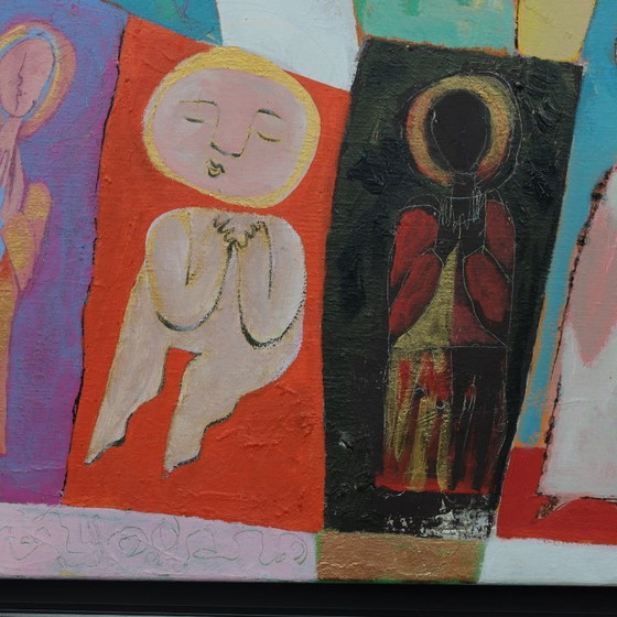 Image 1 of Peintures diptyques figuratives de Wouter Stips, Pays-Bas, années 2000