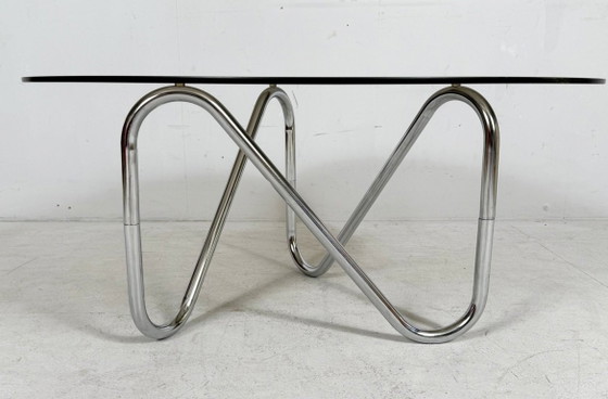 Image 1 of Französischer Stahlrohr Coffee Table/Couchtisch, der 1970er Jahre
