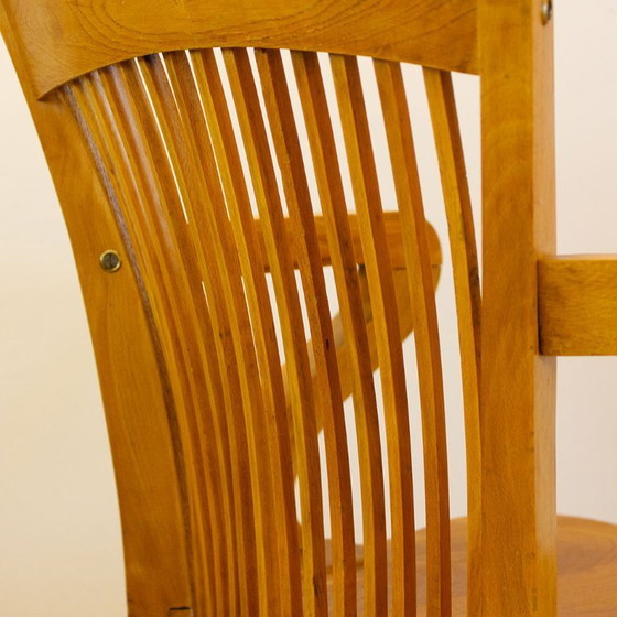 Image 1 of Chaise de bureau vintage espagnole en chêne des années 1940