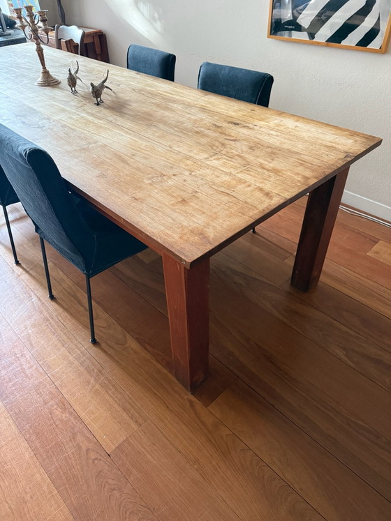 Large, custom-made, vintage African dining table – Dining set, Wood (photo 2 of 5)