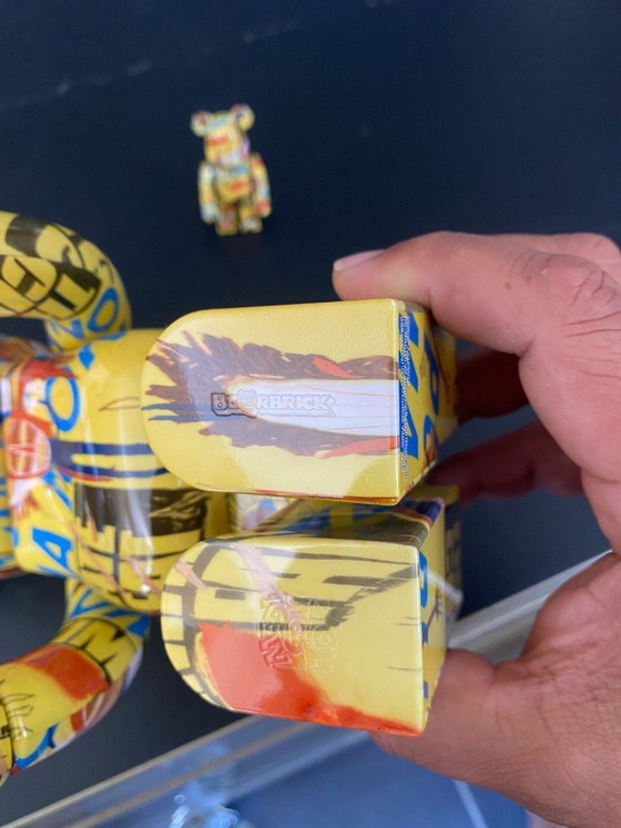 Image 1 of Bearbrick Andy Warhol x Jean Michel Basquiat N3 400% + 100% Medicom Spielzeug