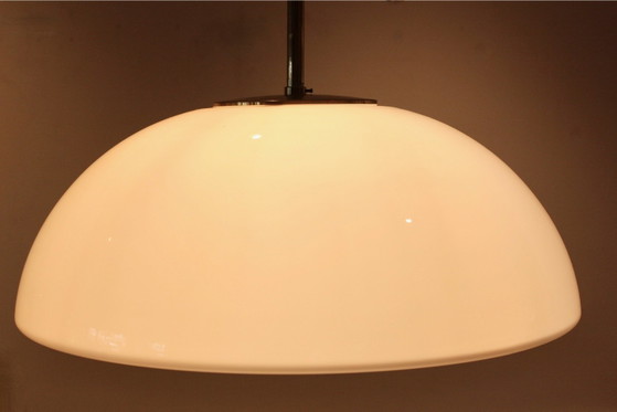 Glashütte Limburg Mushroom Pendant Light in Opal Glass and Brass, Pendant lamps (photo 5 of 13)