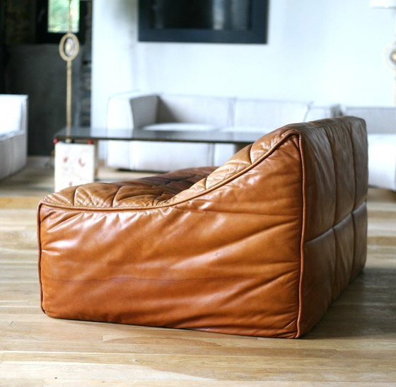 Canapé Ligne Roset, van Michel Ducaroy, model Anais, 1981 – 2 zitsbanken, Leer (photo 7 of 31)