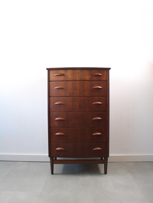 Vintage Danish Chest of Drawers in Teak, High