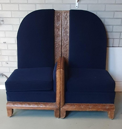 2 French Art Deco armchairs