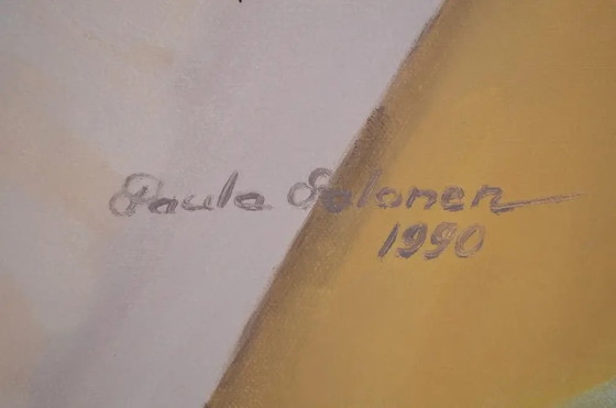 Paula Salonen (siglo XX) “Bodegón con corales” Óleo sobre lienzo firmado y fechado en 1990 (photo 10 of 11)