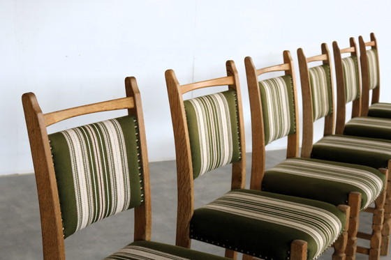 Image 1 of 6x Brutalistische Dänische Eichenstühle