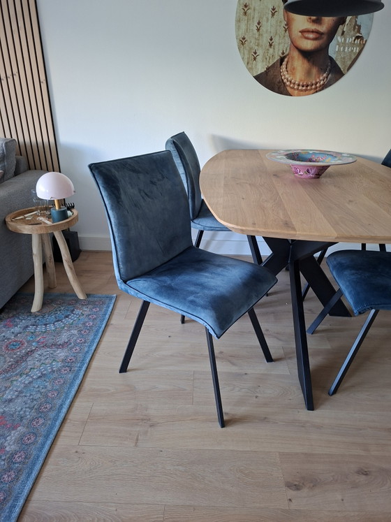 Tavolo da pranzo con quattro sedie – Set da pranzo, Metal, Velvet (photo 3 of 5)