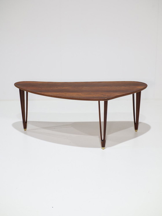 Organic Coffee table BC Møbler triangle rosewood Danish 1960s (photo 3 of 13)