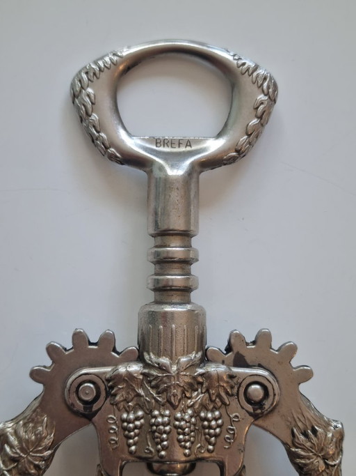 Precioso sacacorchos de palanca vintage de BREFA – diseño de hoja de vid y barrica de vino – keukenaccessoires (photo 2 of 6)