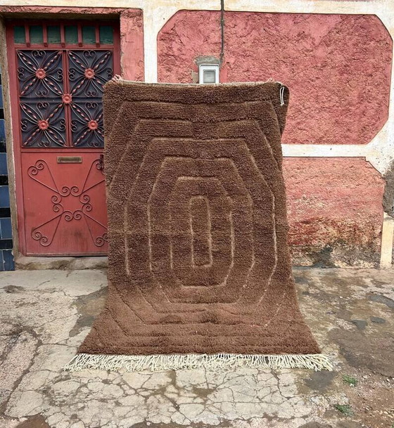 Tapis en laine marron traditionnel 250cm x 150cm – Wool (photo 8 of 8)